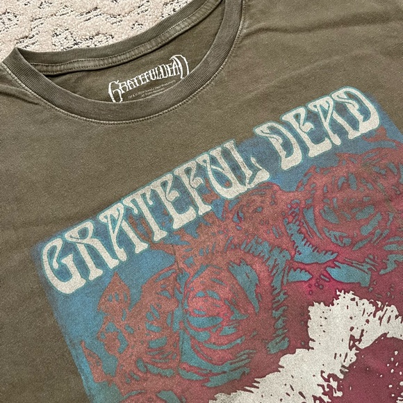 🐢 '24 Grateful Dead Band Retro Look Bertha Large Face Green/Grey Text Lucky Tee - Picture 7 of 11